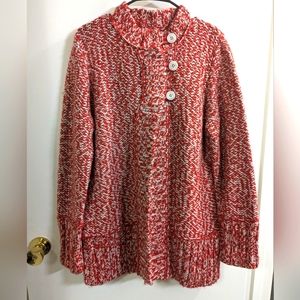 Lole' heavy red and white sweater
